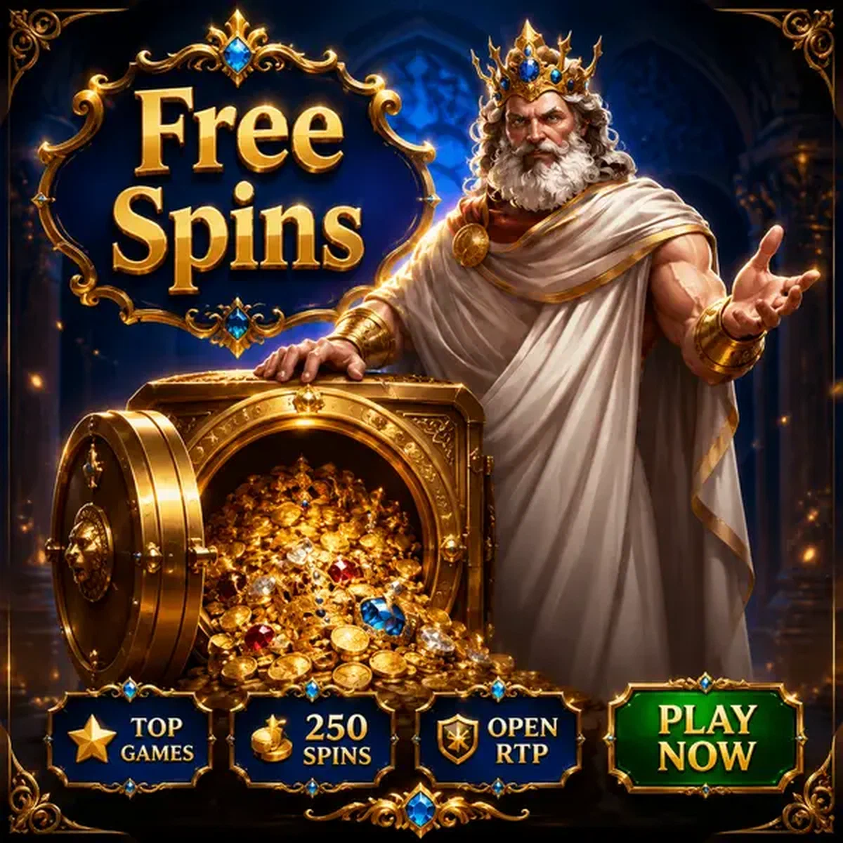Monarca regio presentando la bóveda del bono sin depósito en Juegos BGaming Disponibles para Tus Tiradas Gratis